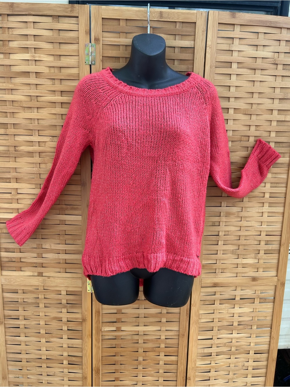 🐾2/$8- Roxy Coral-Red Crewneck Pullover Sweater